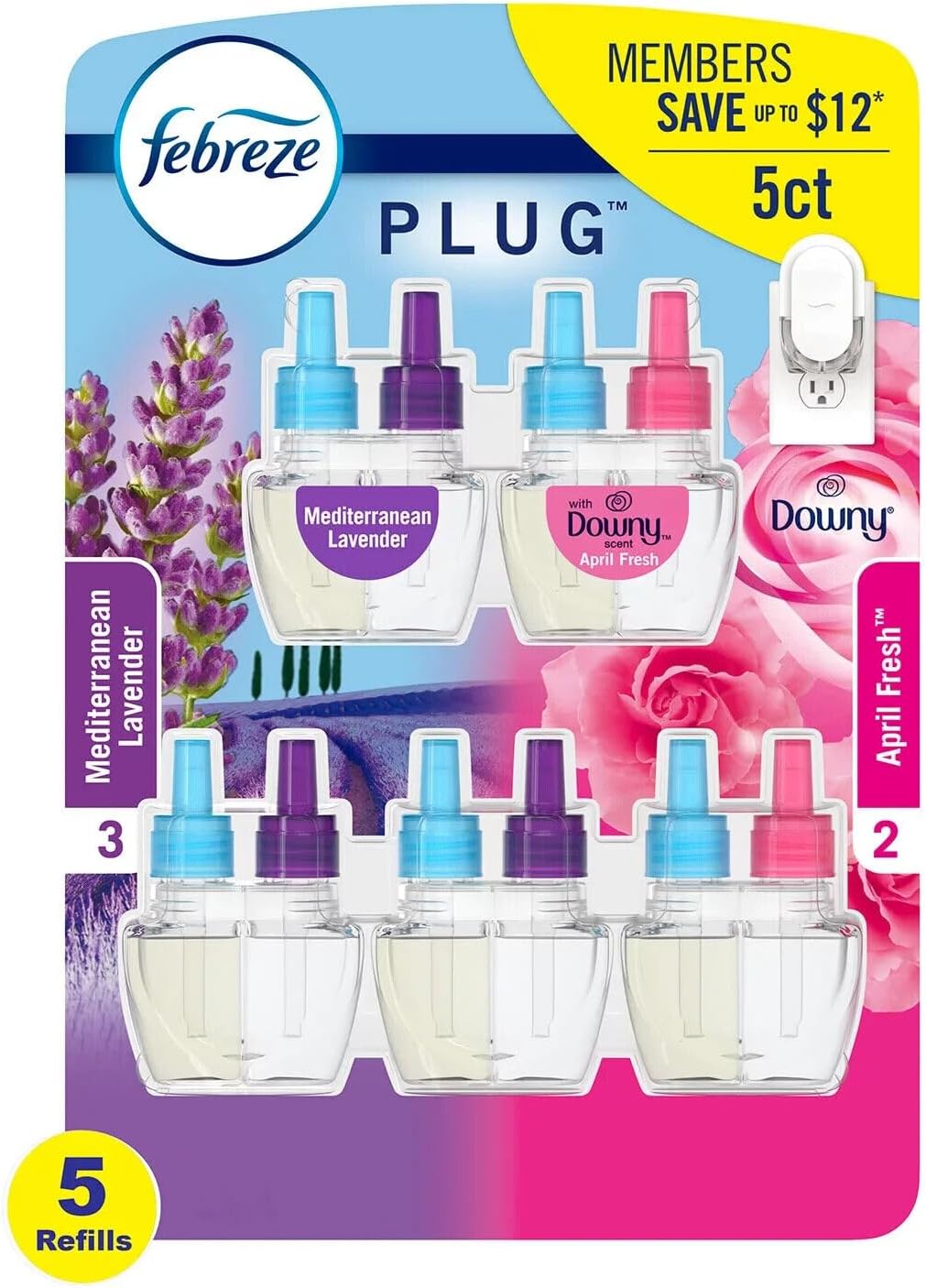 1 Warmer + 5 Oil Refills Lavender and April Fresh Air Fresheners Z25439