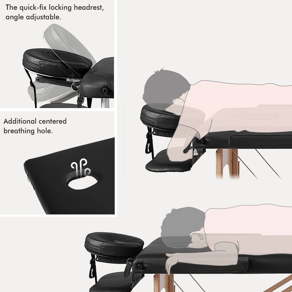 Adjustable 2 Section Massage Table with Carrying Bag, 500 lbs, Pink O8834