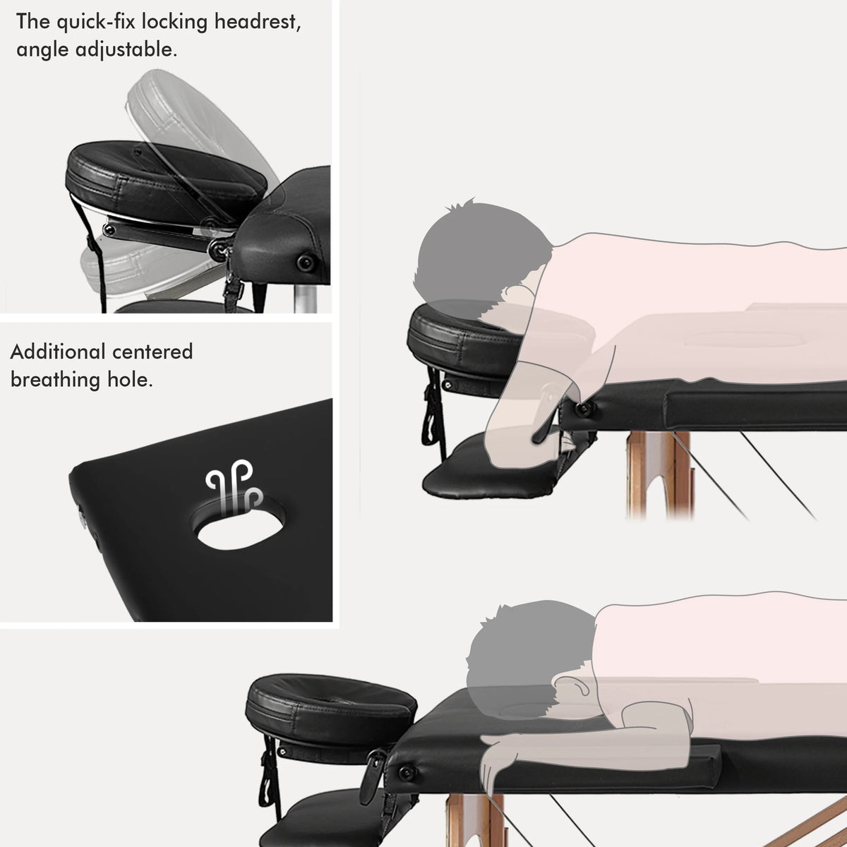 Adjustable 2 Section Massage Table with Carrying Bag, 500 lbs, Pink O8834