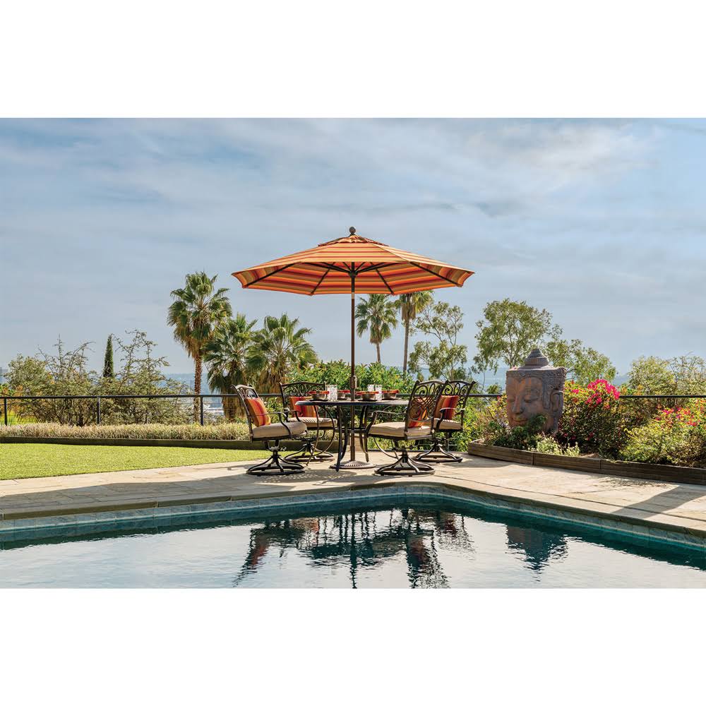 Bronze 9 ft. Octagon Sunbrella Push Button Tilt Umbrella I8087