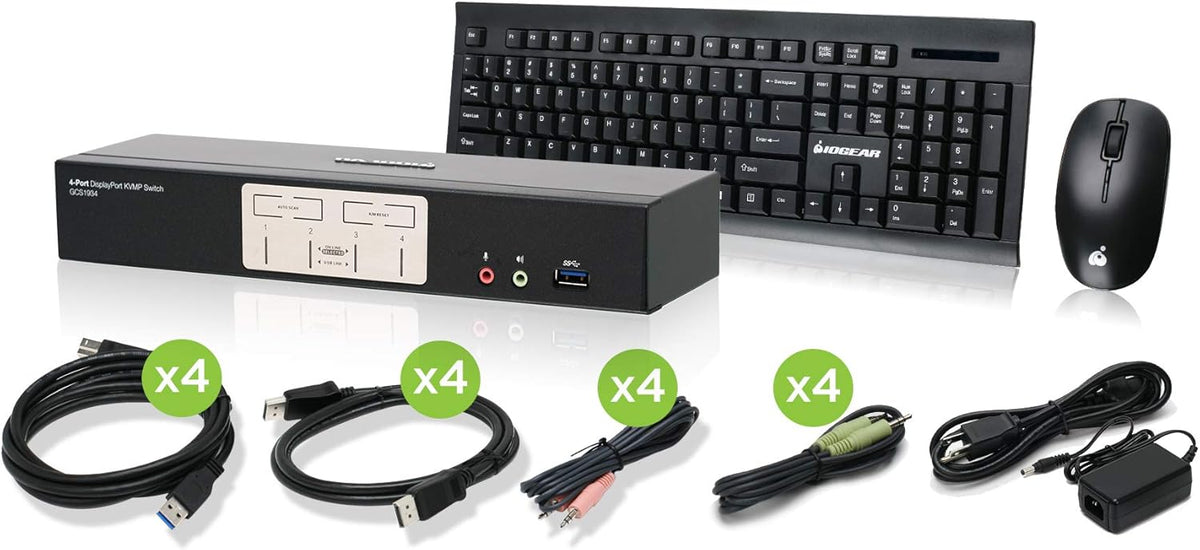 2-Port 4K DisplayPort KVMP Switch with Cables J54732