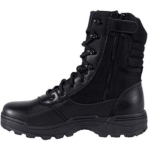 Men's Military Tactical Work Boots Side Zipper Army Combat Boots Y49324