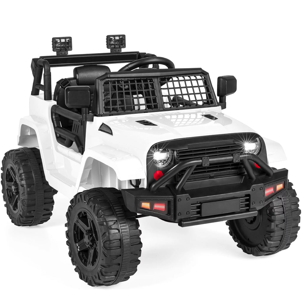 12V Kids Ride On Truck Car with Parent Remote Control, Spring Suspension, LED Lights, Black K404915