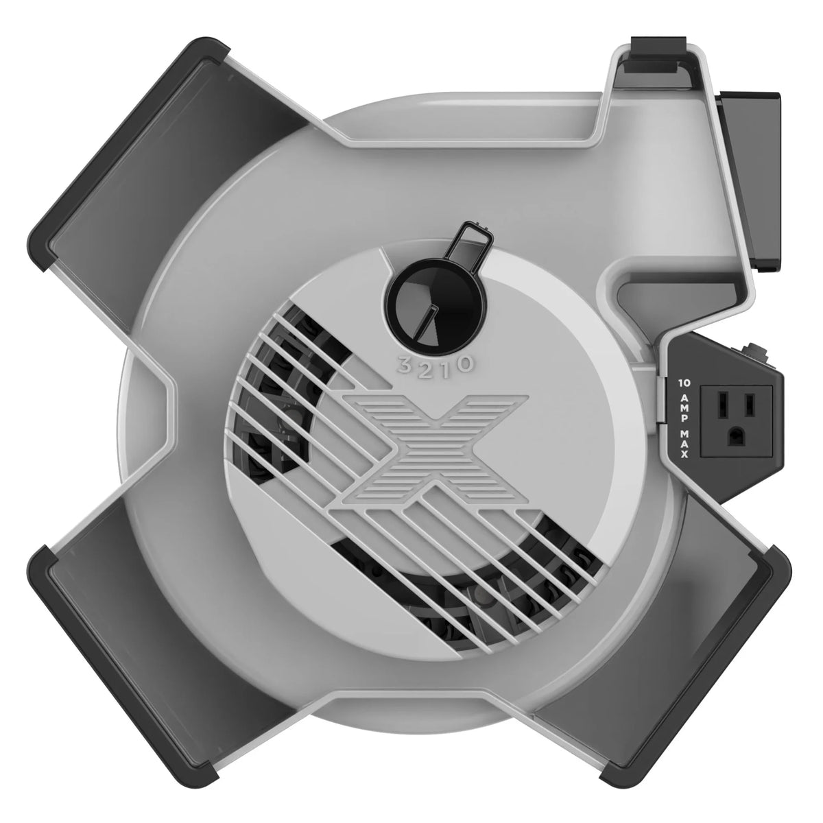 11" 6 Position Blower Fan with Outlet and USB Ports, Gray P996