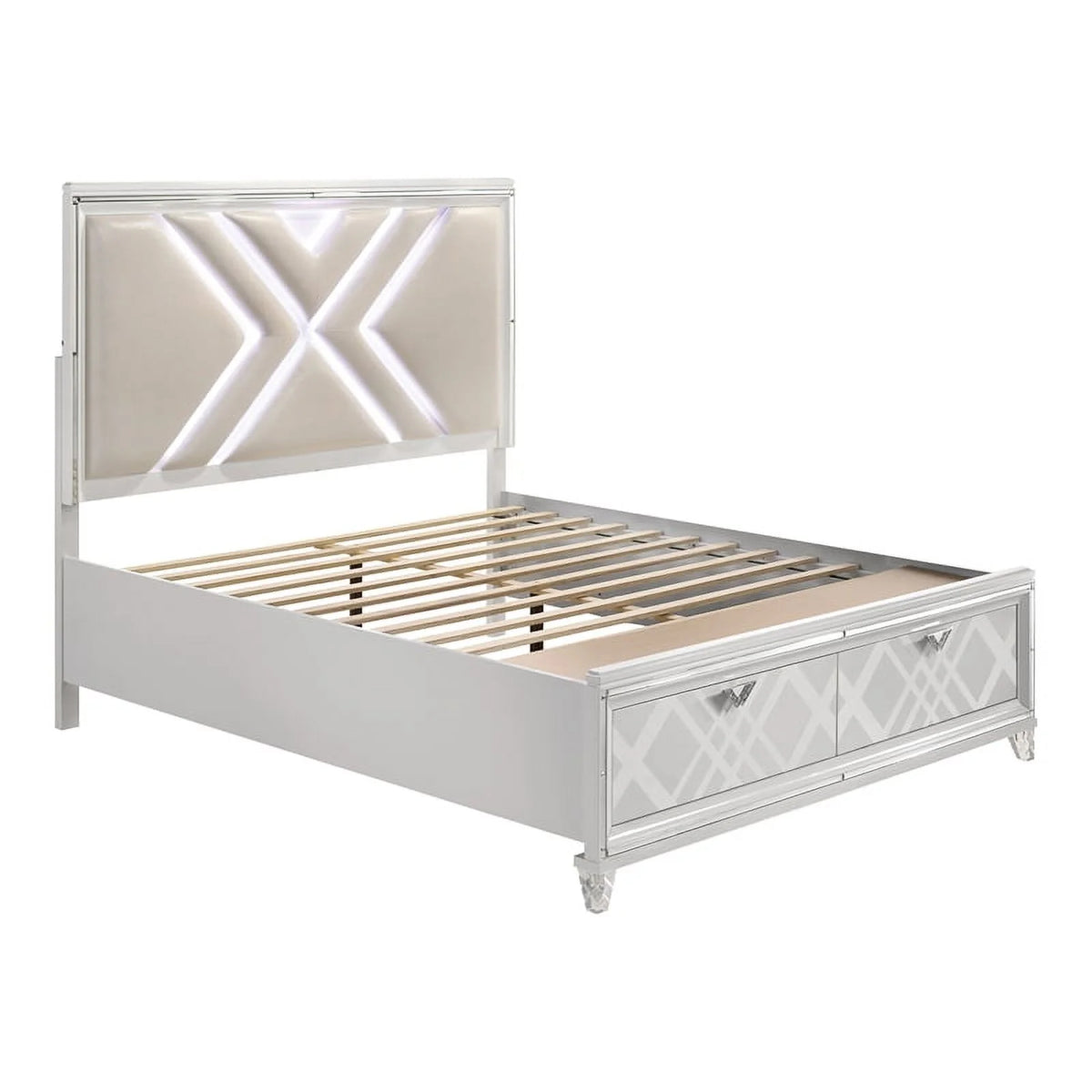 White 3-Piece Solid Wood Bedroom Set King 2 Nightstands L758
