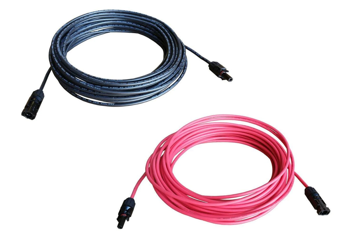 8 AWG 1 Pair 60 Feet Black + 60 Feet Red Solar Panel Extension Cable Wire with MC4 Connector C96305
