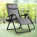Folding Zero Gravity Lounge Chair with Cup Holder, Tray, and Pillow - Gray F61711