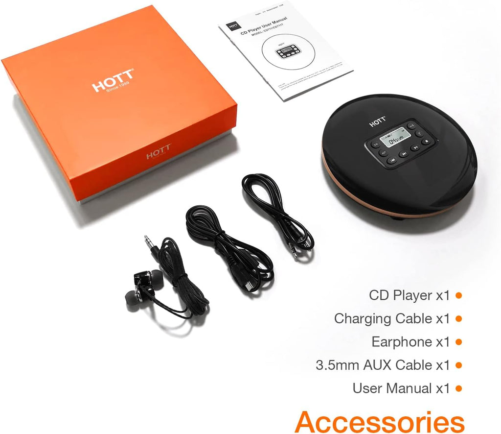 Bluetooth Portable CD Player with Stereo Headphones K348819
