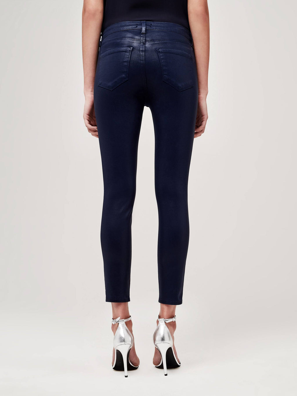 Navy Coated High Rise Skinny Jean Q387