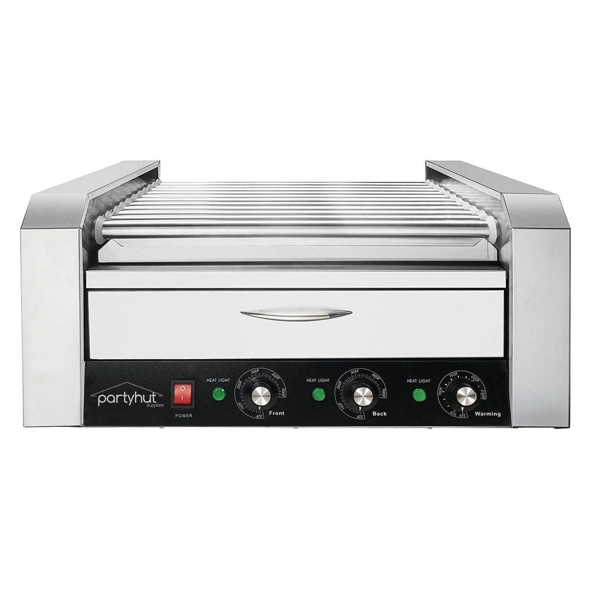 Commercial 11 Roller and 30 Hotdog Machine with Bun Warming Drawer K85616
