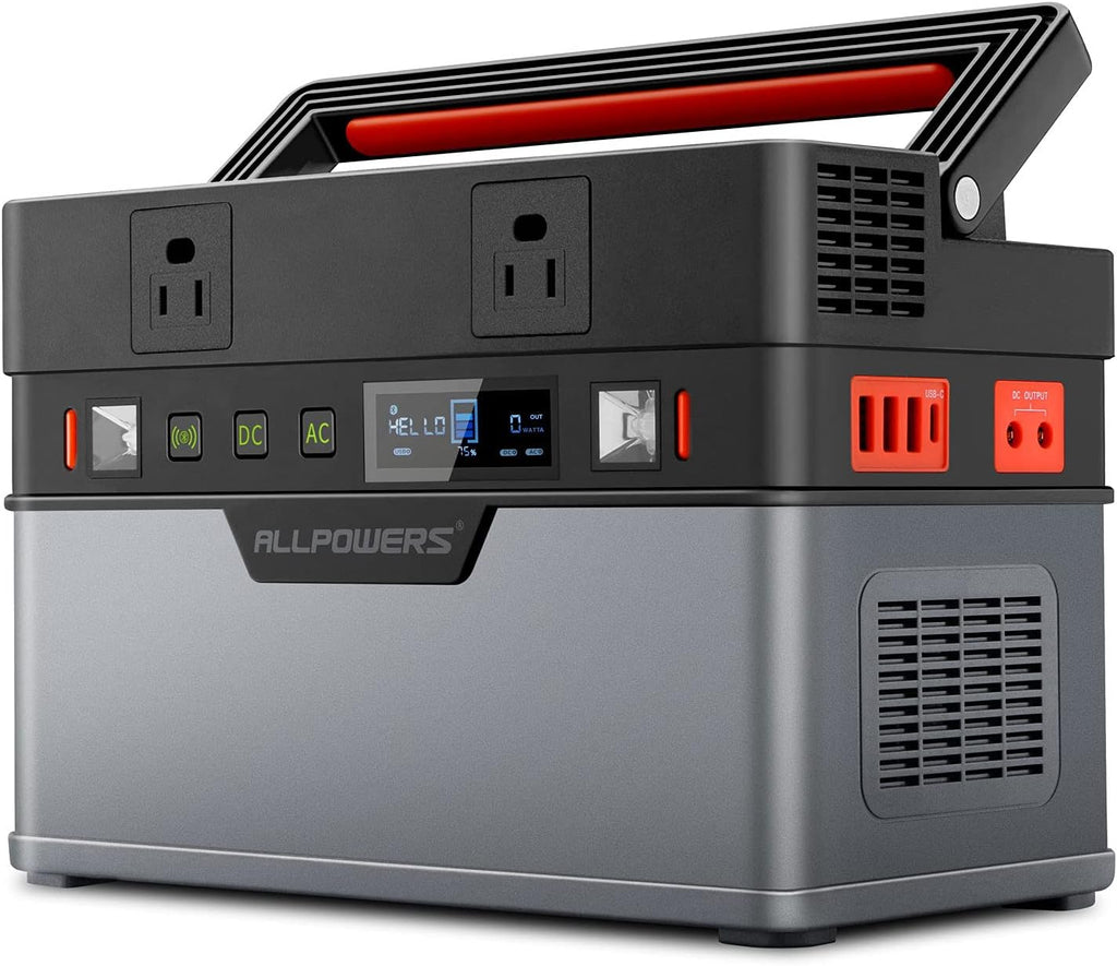 500W 606Wh 110V 164000mAh Portable Power Station with 100W Foldable Solar Panel L9923