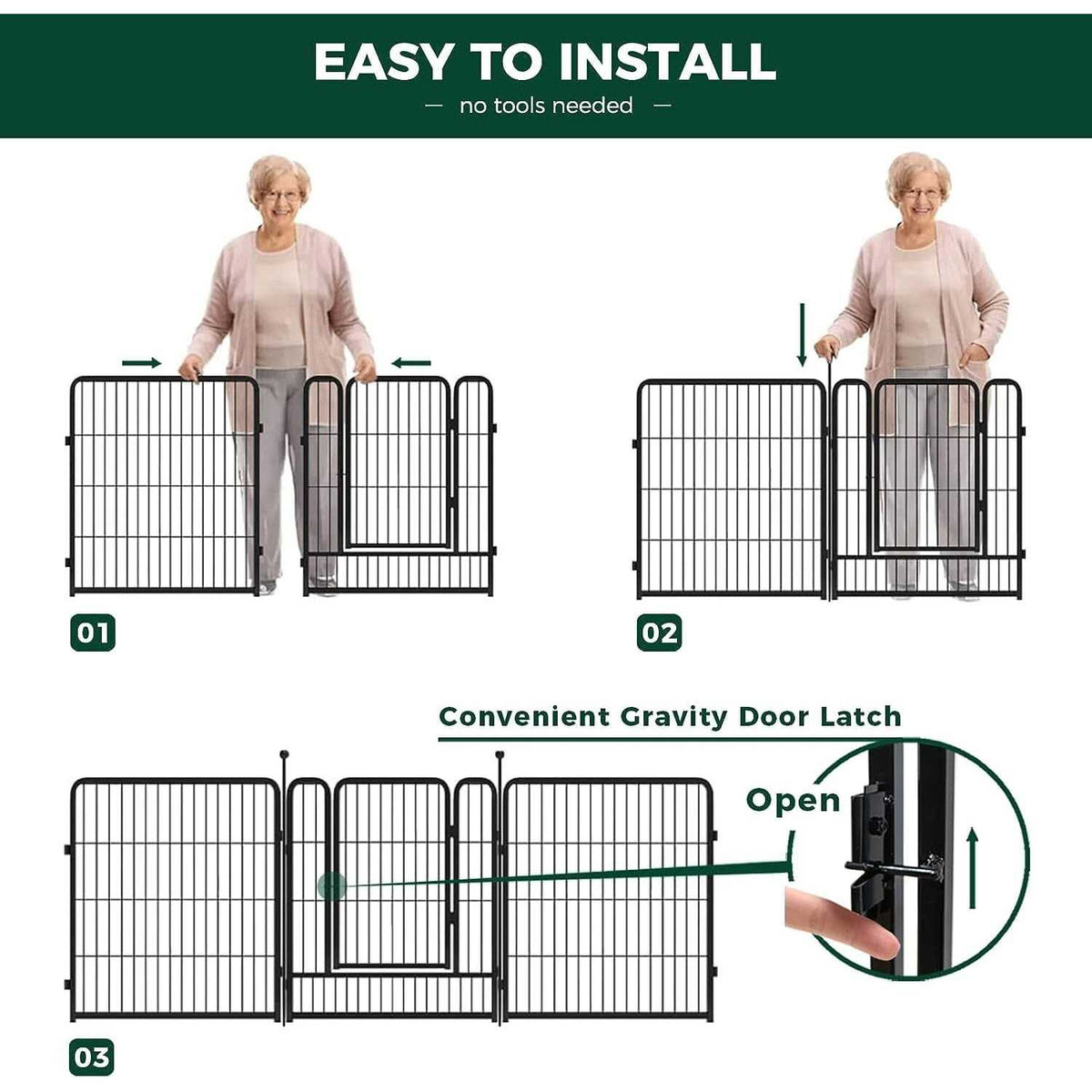Dog Playpen Outdoor Panels with Doors V9522