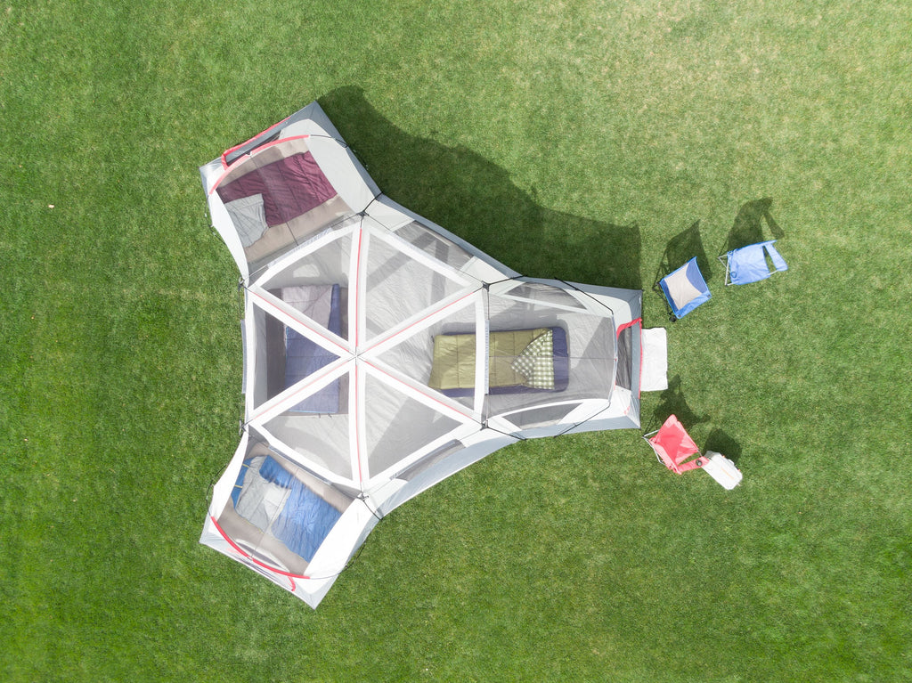 20-Person 4-Room Cabin Tent with 3 Separate Entrances E695