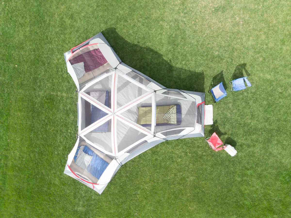 20-Person 4-Room Cabin Tent with 3 Separate Entrances E695