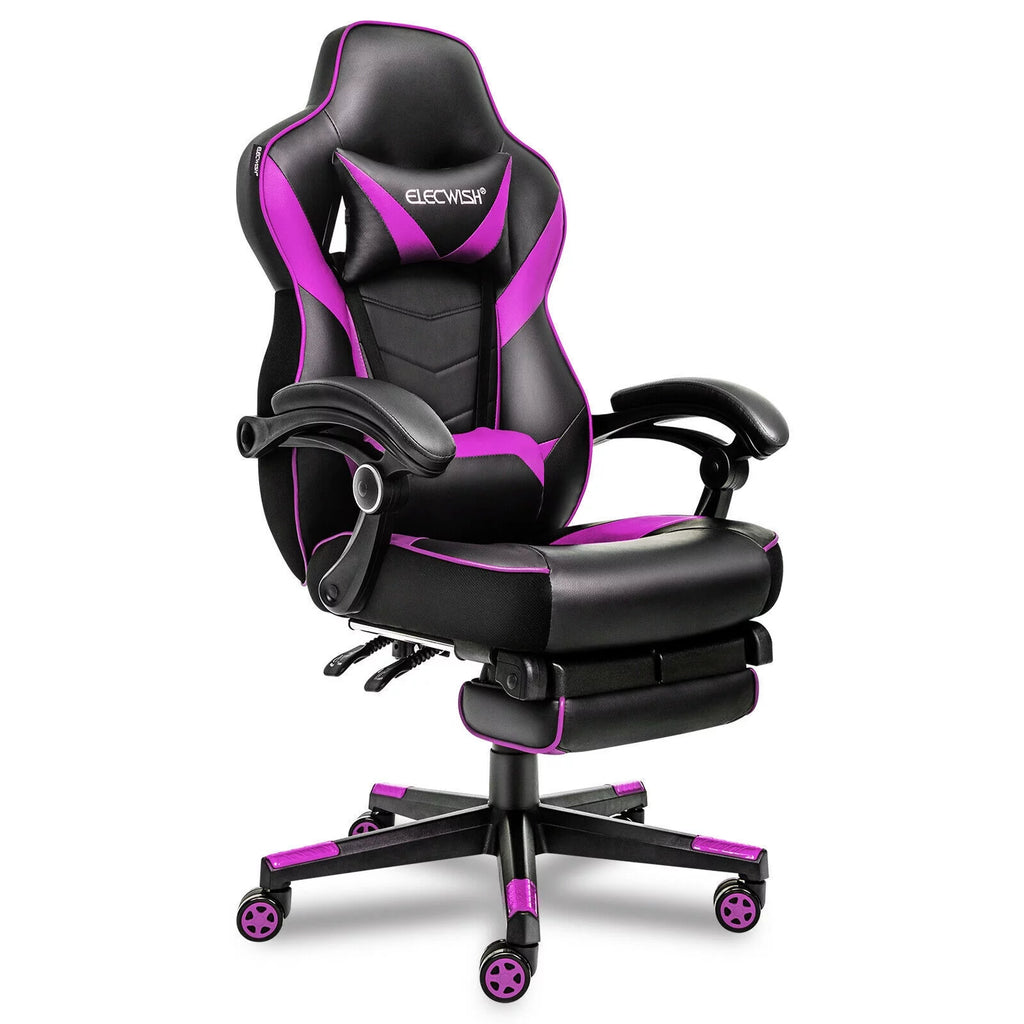 Gray Gaming Chair with Footrest P254068