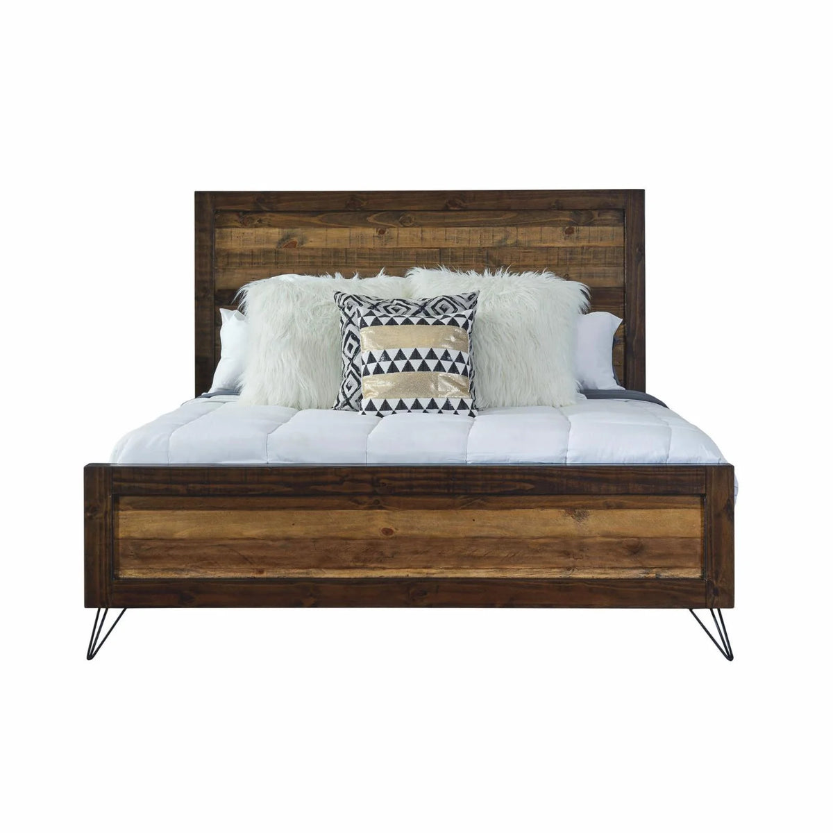 Brown Black Wood Queen Bed E83670