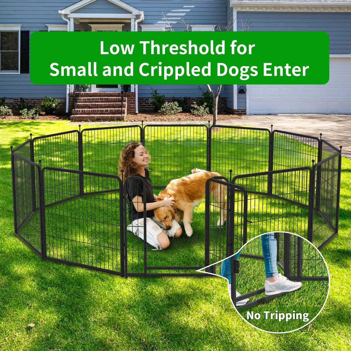 Heavy Duty Anti-Rust Dog Playpen with Doors C150
