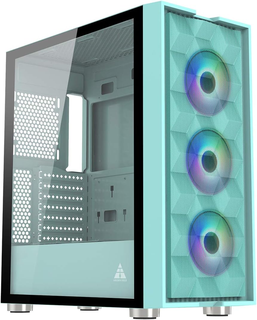 Pink ATX Mid Tower Computer Case with 3 Fans U69827