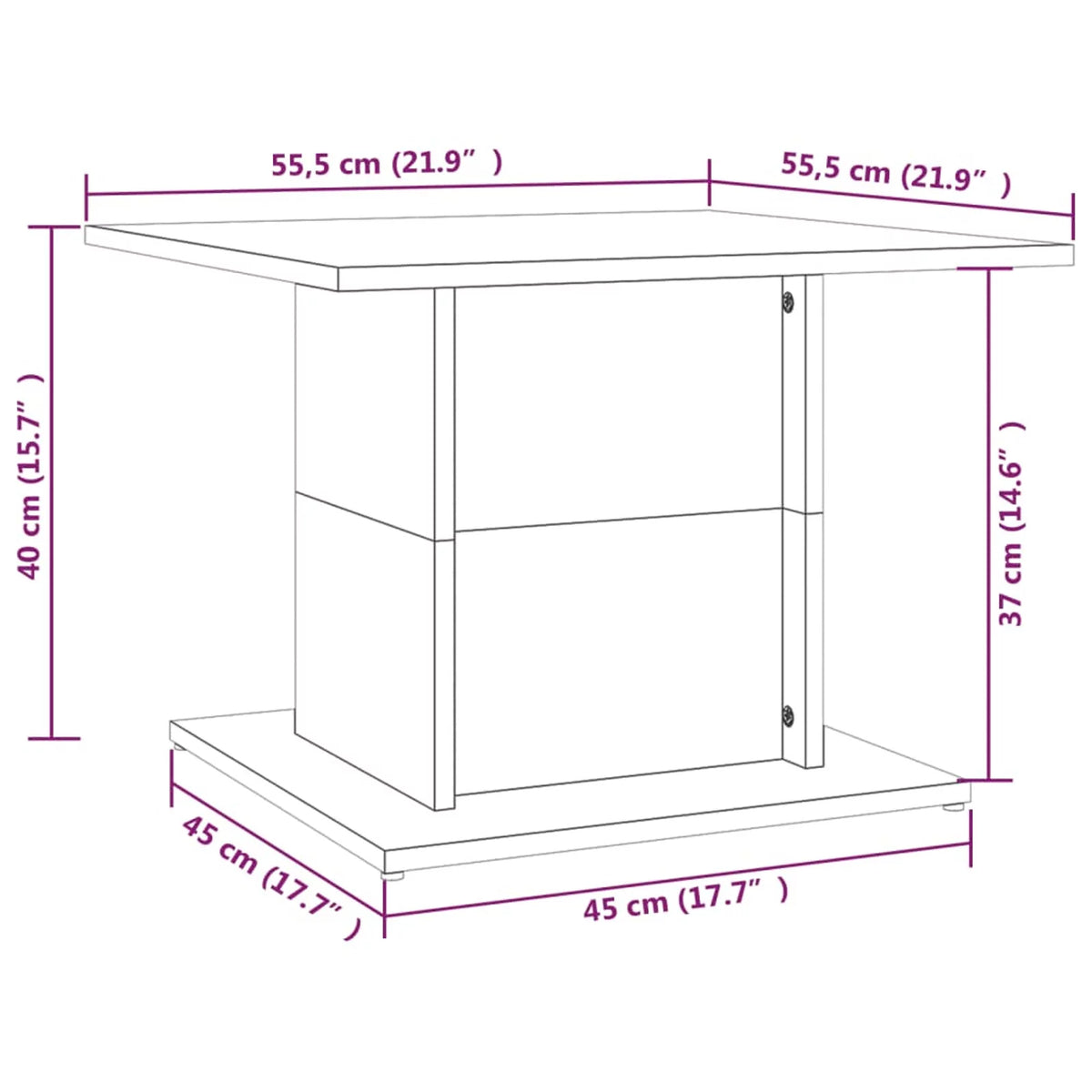 Brown Oak Engineered Wood Coffee Table I162