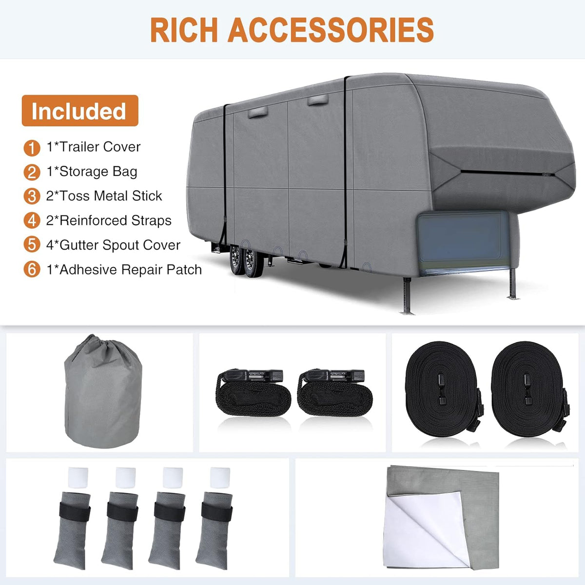 5 Layers Top 5th Wheel RV Cover Z43354