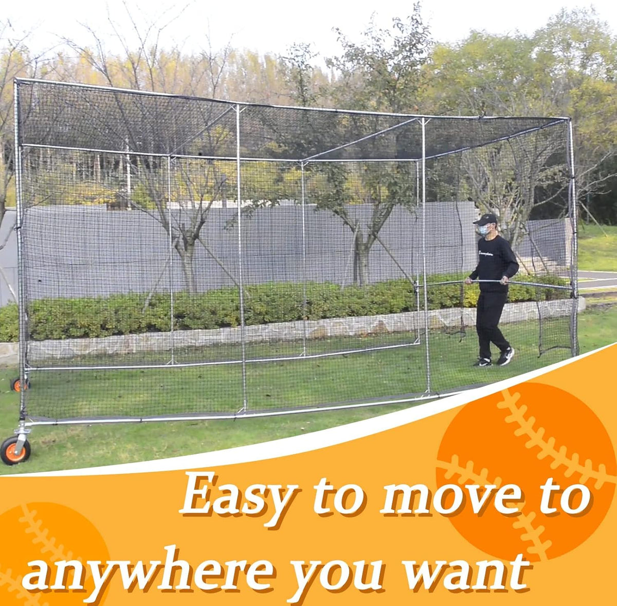 16X10X8FT Batting Cage with Wheels H479496