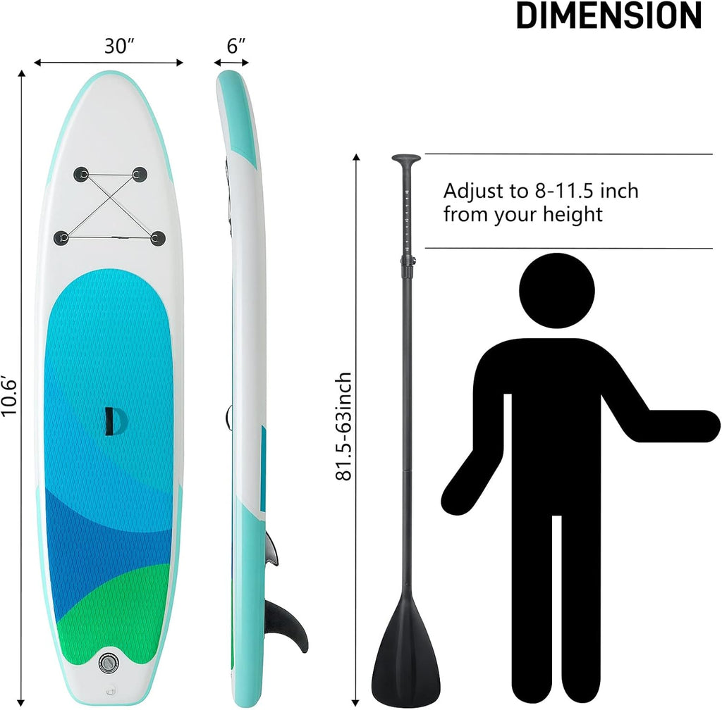 Inflatable Stand Up Paddle Board with Adjustable Paddle, Pump, Leash & Carry Bag V711