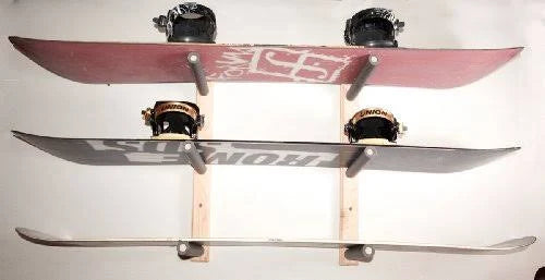 Wall Mounted Snowboard Rack Holds 3 Snowboards O701