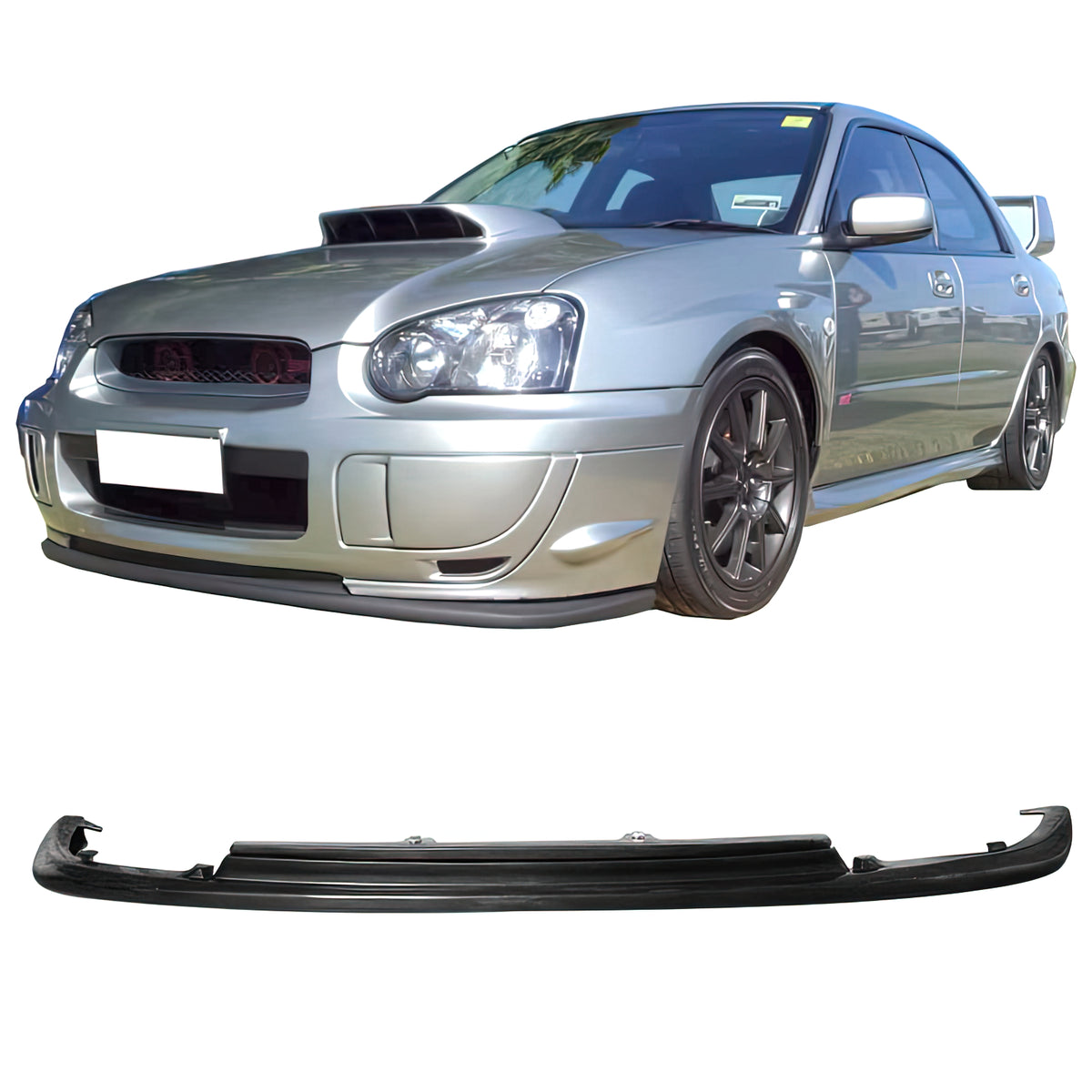 Front Bumper Lip Unpainted Black PU Polyurethane Air Dam Chin Spoiler Splitter E498174