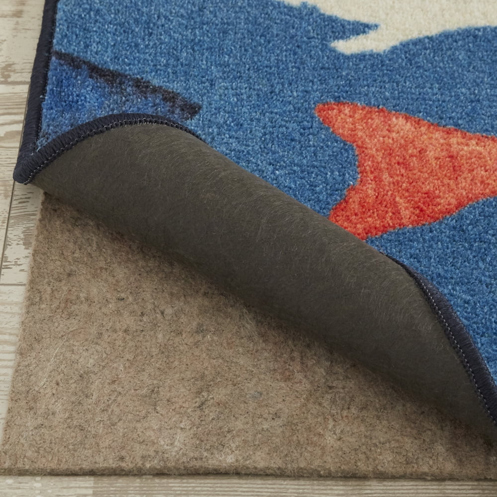 Navy Blue & Orange Precision Printed Area Rug Z88270