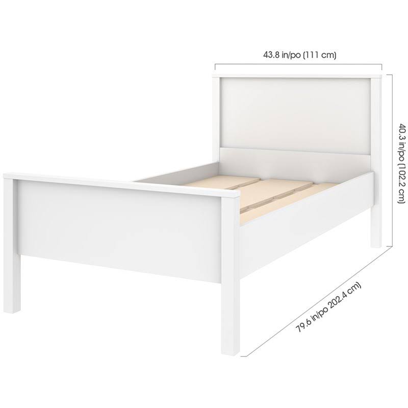 White Twin Platform Bed J353304