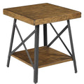 Wood Square Side End Table with Storage Shelf D9512