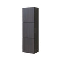 18 Wide by 59 High Linen Side Cabinet With Three Doors in High Gloss Gray Oak Finish L81781