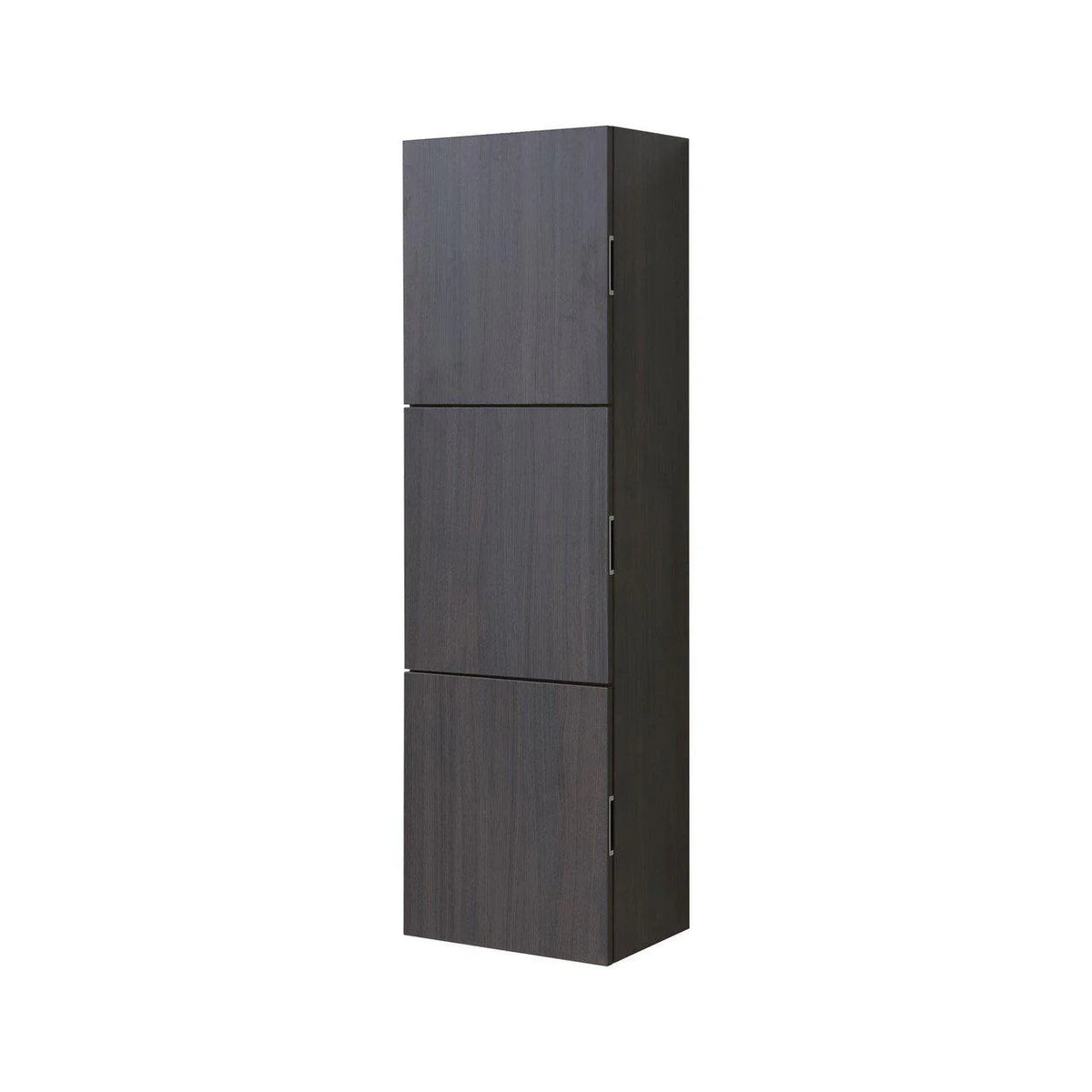 18 Wide by 59 High Linen Side Cabinet With Three Doors in High Gloss Gray Oak Finish L81781