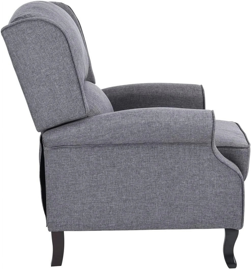 Gray Fabric Manual Push Back Recliner Sofa E485859