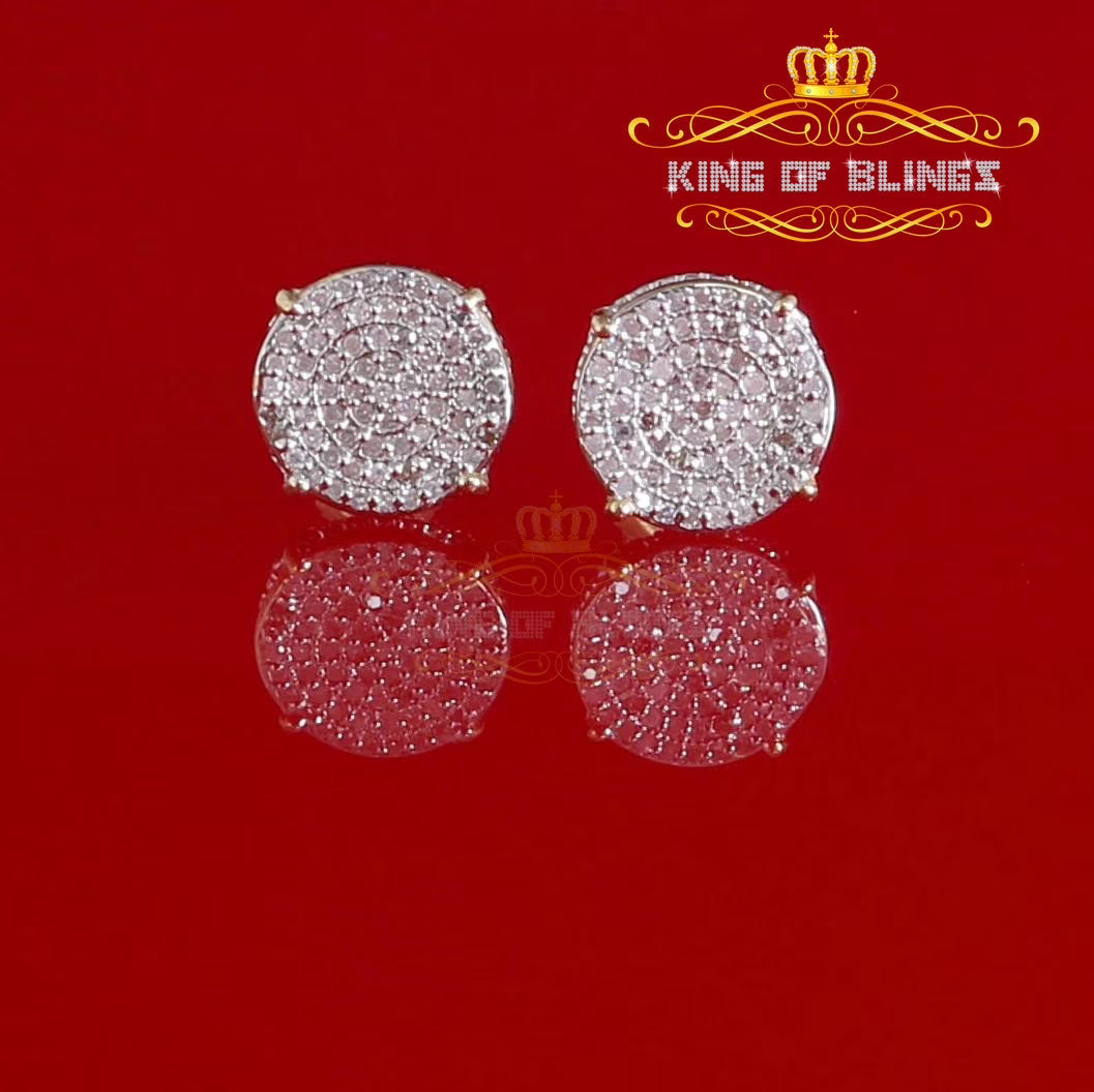 0.30ct Round 925 Sterling Silver Yellow Stud Earrings L4237