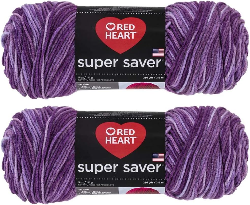 2-Pack Purple Tones 5 oz Each Skein Yarn S724