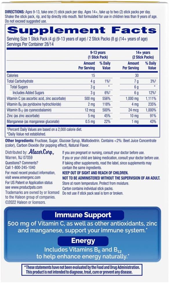 Strawberry Burst 28 Stickpacks Pack of 2 Vitamin C Supplement T45264