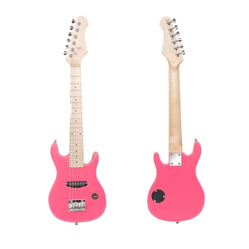 30 Inch Solid Wood Body Black Electric Guitar Starter Kit with 5W Amplifier V86972