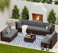 Modular Rattan Wicker 5PCS Patio Sofa Set W5340