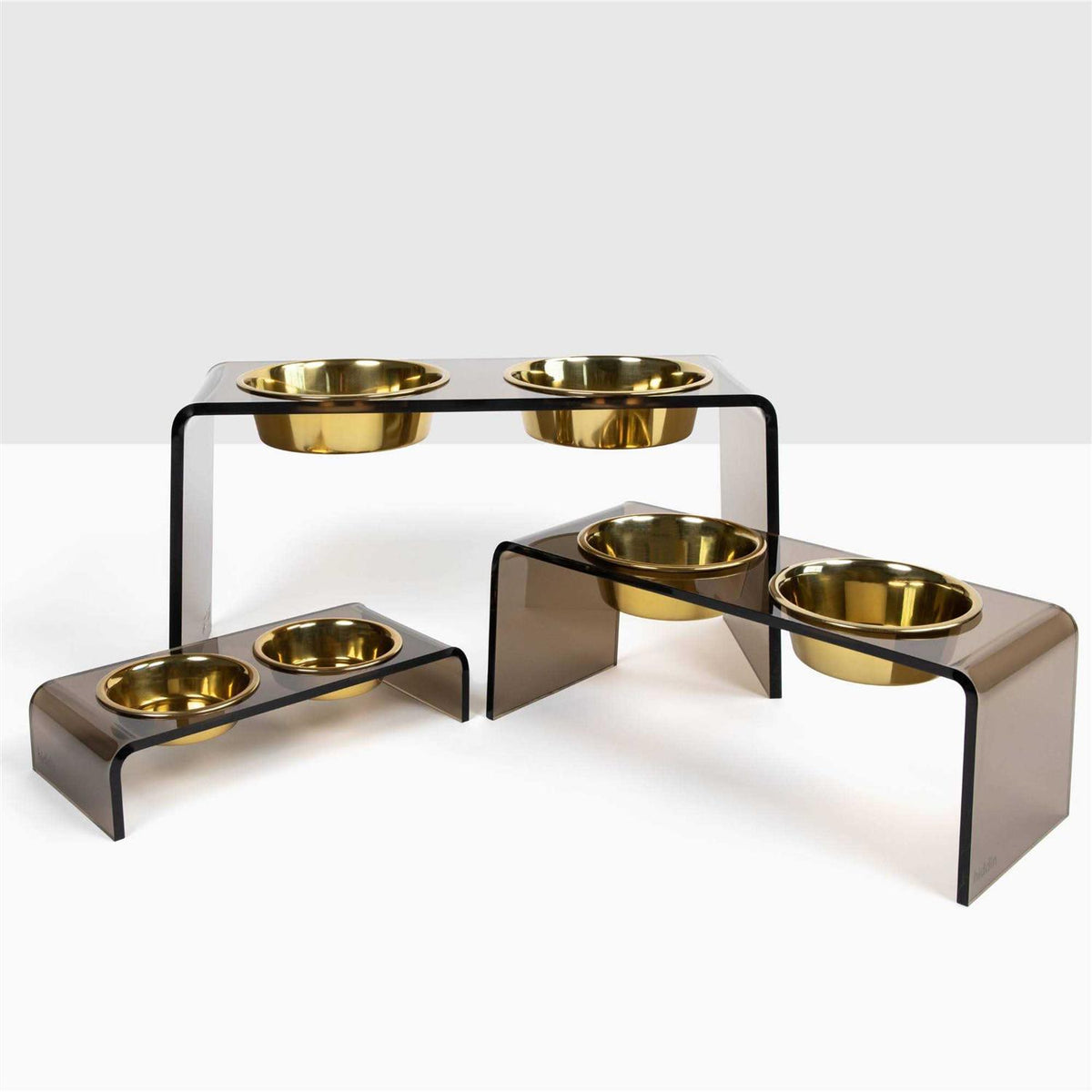 Acrylic Double Bowl Elevated Pet Feeder N758