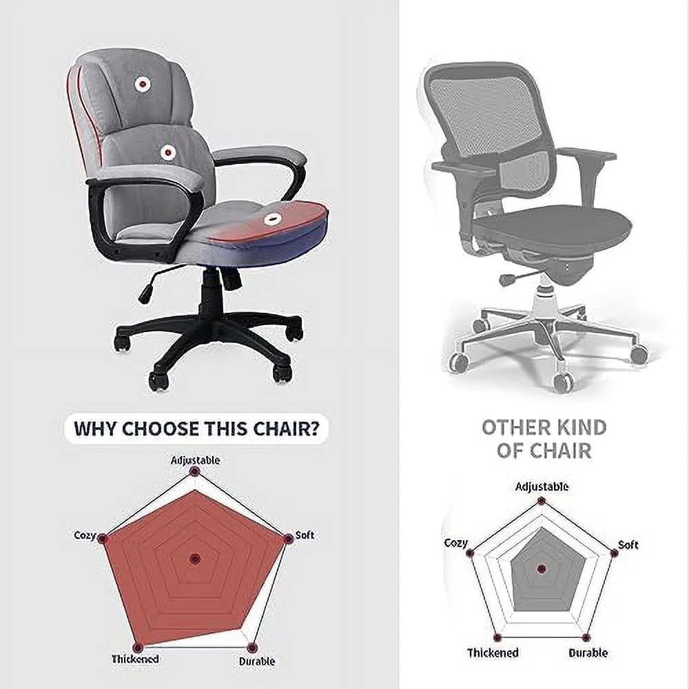 Ergonomic Upholstered Swivel Office Chair with Headrest and Armrest S137045
