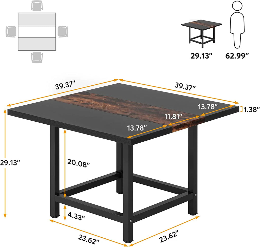 39" x 39" Rustic Wooden Dining Table V67280