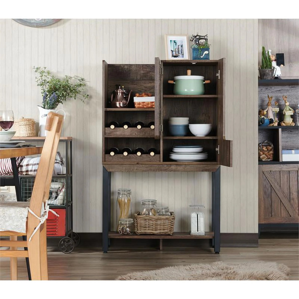 Wood 8-Bottle Wine Cabinet Y406