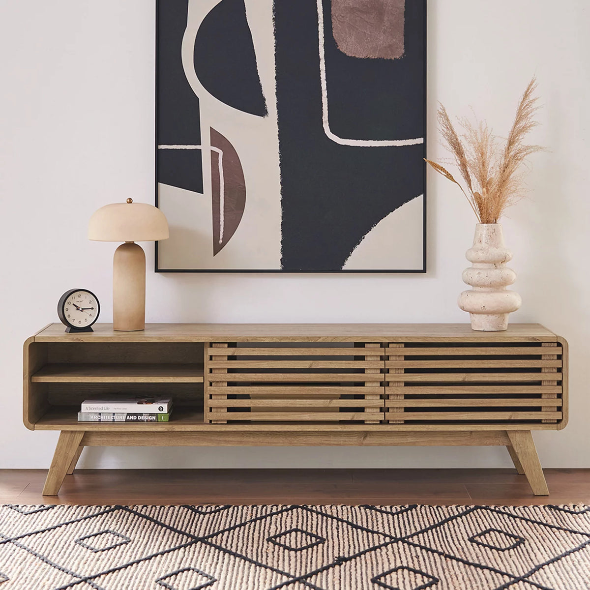 59" Oak TV Stand Console Q906885