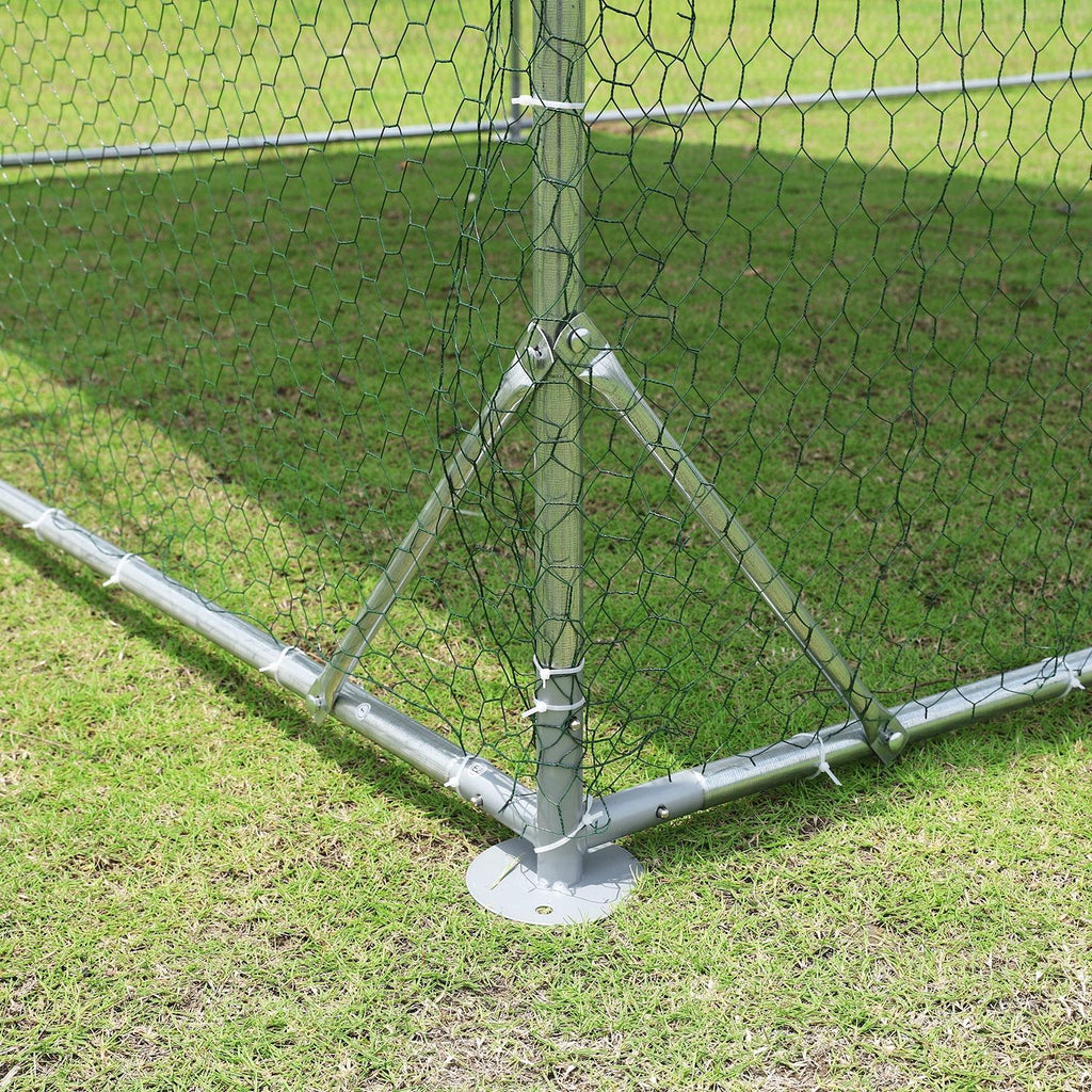 Large Metal Chicken Coop Walk-in Poultry Cage with Waterproof Cover (9.2'W x 18.7'L x 6.5'H) C767