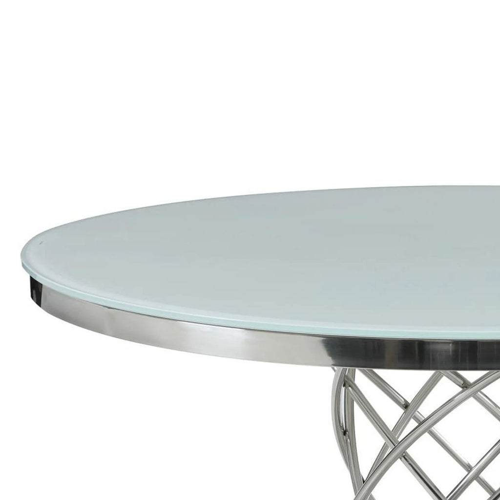 51 in. Round Glass Top Dining Table E90990
