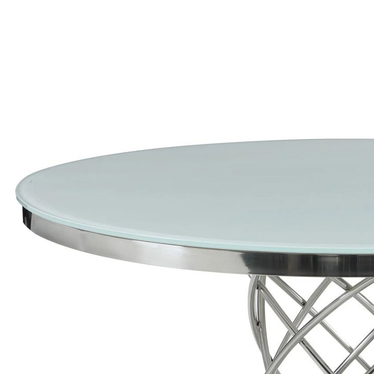 51 in. Round Glass Top Dining Table E90990
