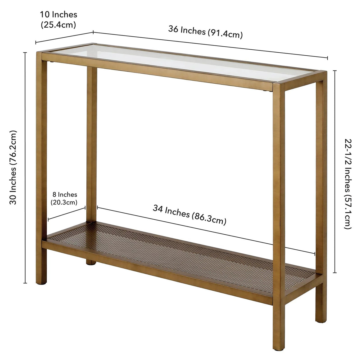 36" Wide Rectangular Console Table N1026