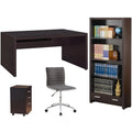 4 Piece Set with Desk Mobile File Cabinet Office Chair and Bookcase L435621