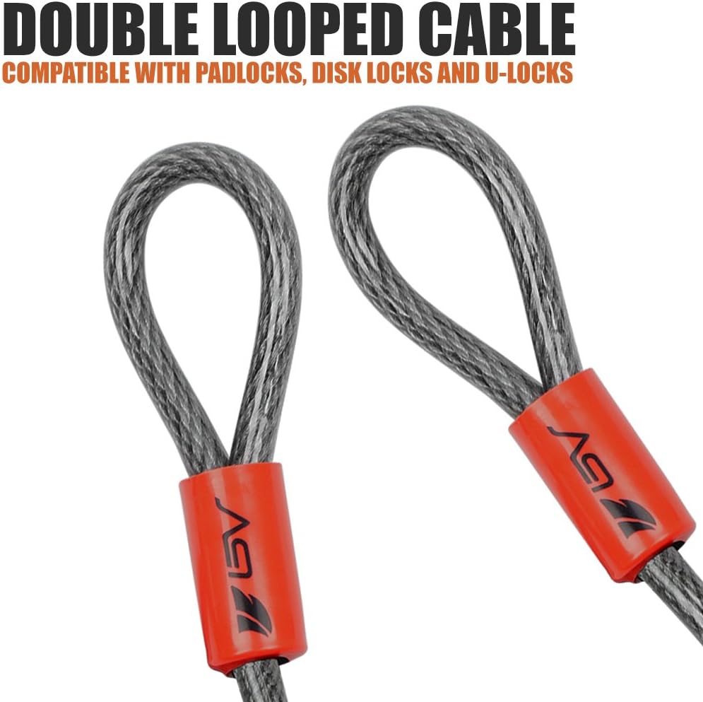 30FT Braided Steel Security Cable with Loops 3/8 Inch Set of 2 B72424